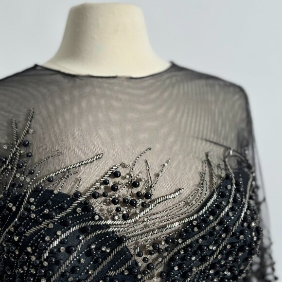 Brand New US 10 GEMY MAALOUF Beaded Embroidered Evening Gown - Picture 4 of 13